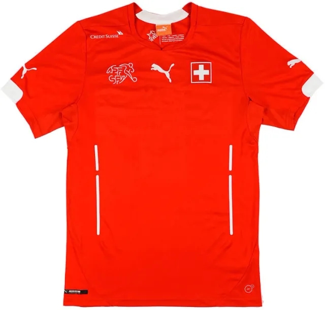Puma 2014-15 Switzerland Player Issue Home Shirt (PRO Fit) - 8/10 - (S)