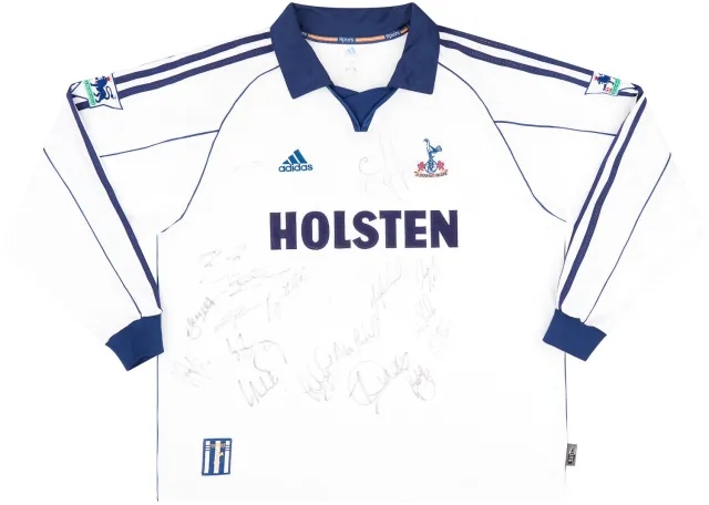 adidas 2000-01 Tottenham Match Issue Signed Home L/S Shirt Thelwell #31