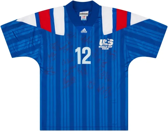 adidas 1993 USA Match Issue Signed Away Shirt #12 (Agoos)