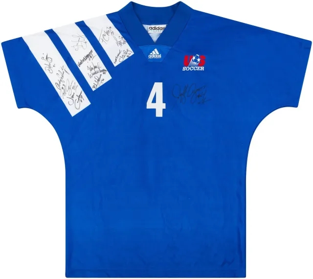 adidas 1992-94 USA Match Issue Signed Away Shirt Agoos #4