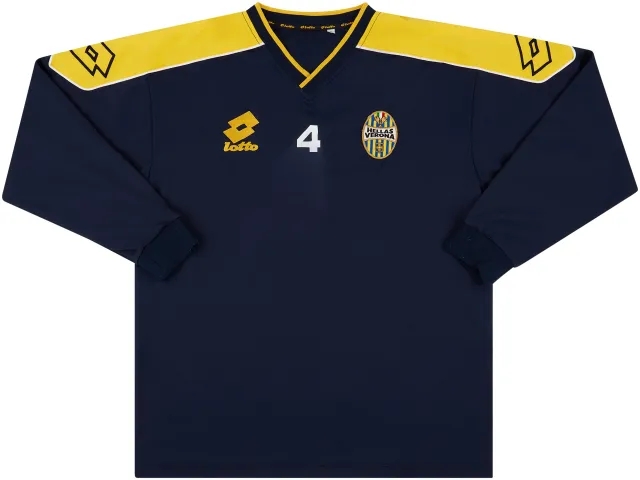 2000-02 Hellas Verona Player Issue Lotto L/S Training Shirt #4 - 8/10 - (XL)