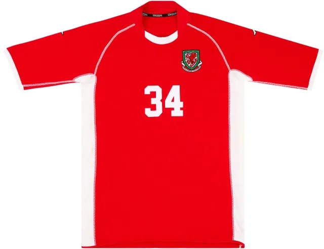 Kappa 2002-04 Wales Match Issue Home Shirt #34