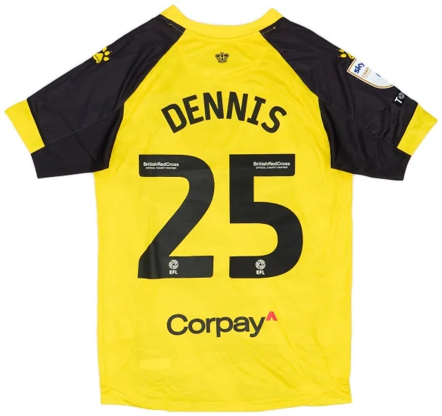 Kelme 2023-24 Watford Match Issue Home Shirt Dennis #25