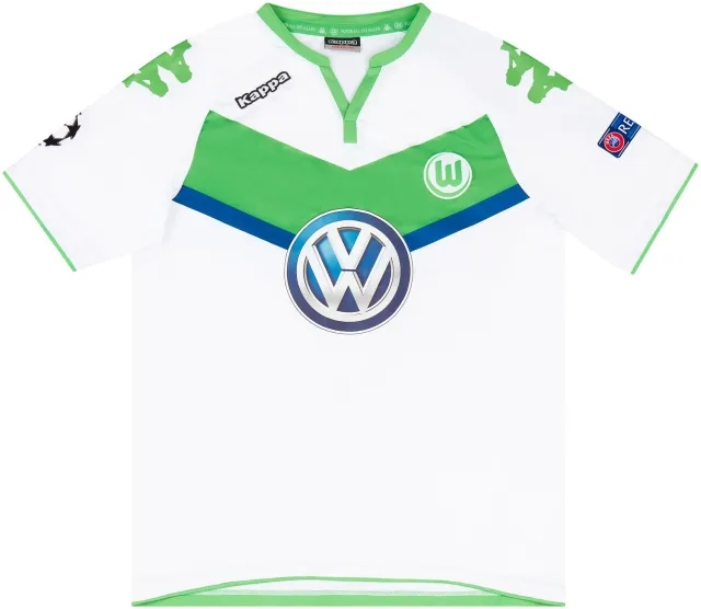 Kappa 2015-16 Wolfsburg Match Issue Champions League Home Shirt Azzaoui #38 (v Manchester United)