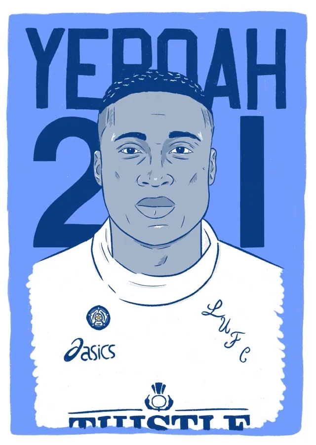 Accessories 1995-96 Leeds United Yeboah #21 Premier League Icons Poster/Print