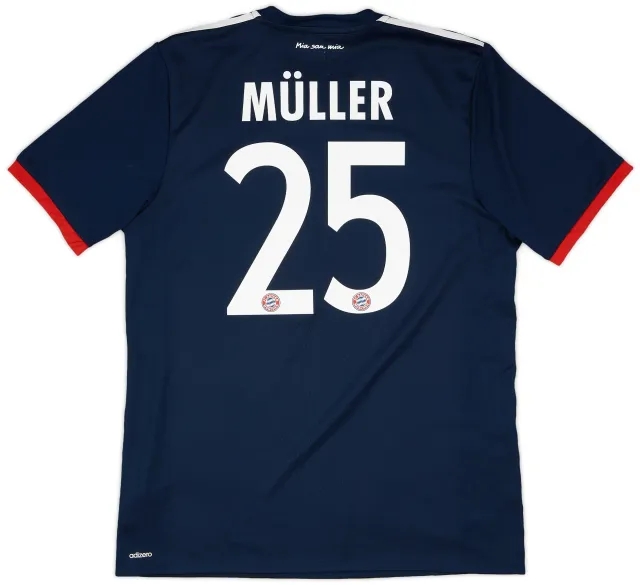 adidas 2017-18 Bayern Munich Authentic Away Shirt Muller #25 - 10/10 - (L/XL)