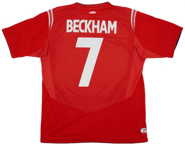 Umbro 2004-06 England Away Shirt Beckham #7 - 6/10 - (L)