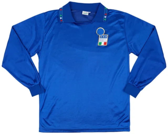 Diadora 1992-93 Italy Home L/S Shirt - 8/10 - (M)