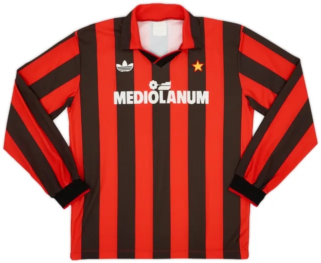 adidas 1990-91 AC Milan Home L/S Shirt - 8/10 - (L)