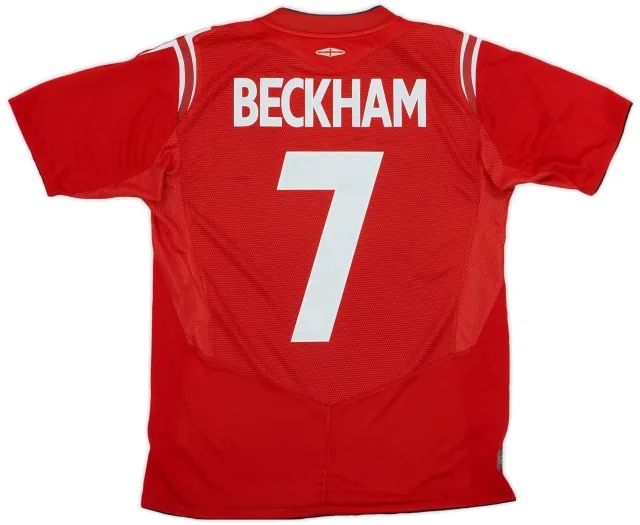 Umbro 2002-04 England Away Shirt Beckham #7 - 6/10 - (S)