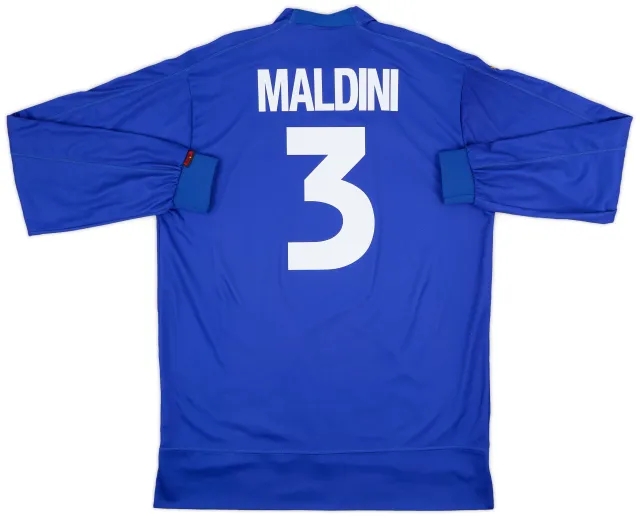 Kappa 1998-99 Italy Home L/S Shirt Maldini #3 - 8/10 - (XL)