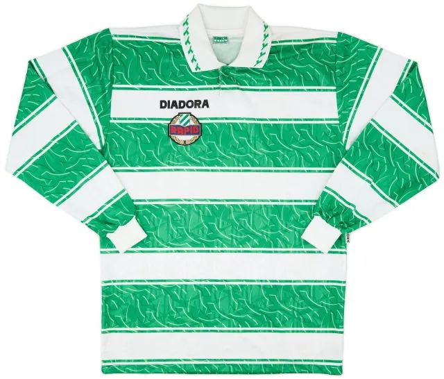 Diadora 1995-96 Rapid Vienna Signed Home L/S Shirt - 8/10 - (L)