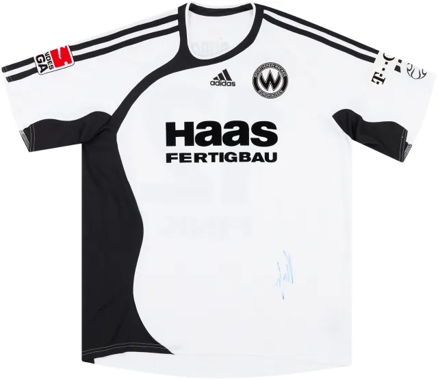 adidas 2006-07 Wacker Burghausen Match Issue Signed Home Shirt Fink #12