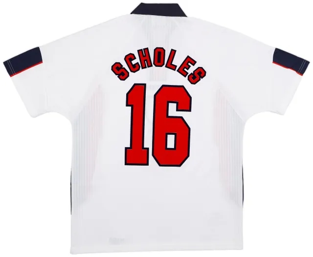 Umbro 1997-99 England Home Shirt Scholes #16 - 9/10 - (L)