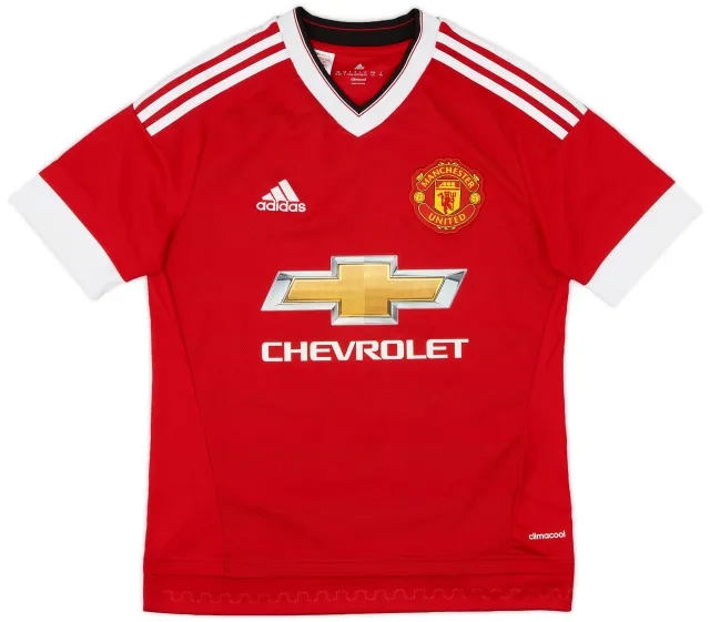adidas 2015-16 Manchester United Home Shirt - 8/10 - (L.Boys)
