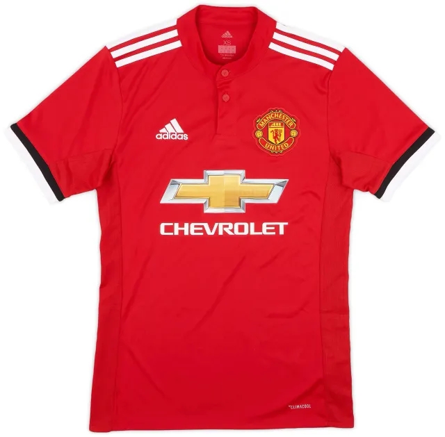 adidas 2017-18 Manchester United Home Shirt - 9/10 - (XS)