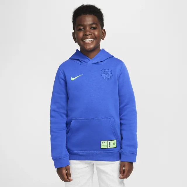 F.C. Barcelona Club Third Older Kids' (Boys') Nike Football Pullover Hoodie - Blue - Fleece > Club Fleece