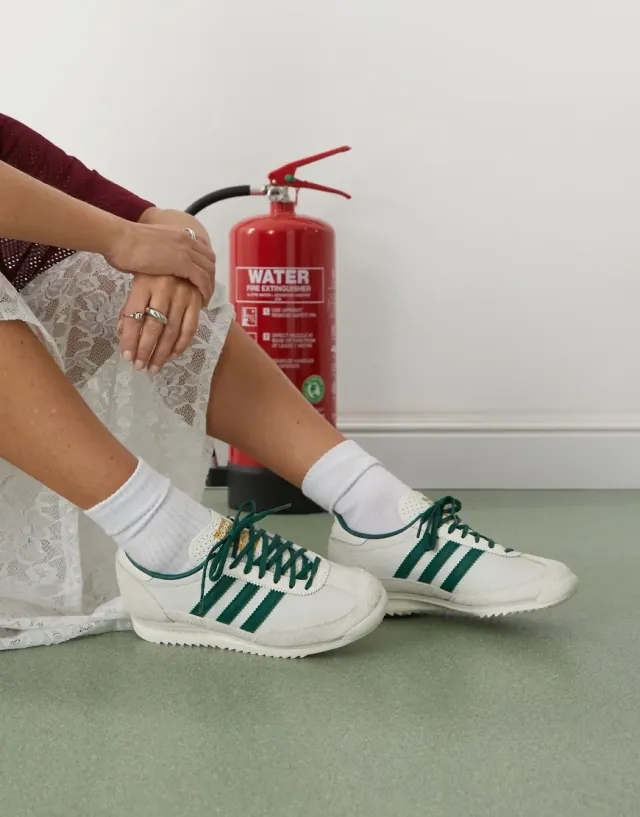 Adidas Originals Sl 72 Og Trainers In White And Green