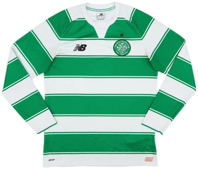 NewBalance 2015-16 Celtic Home L/S Shirt - 6/10 - (S)