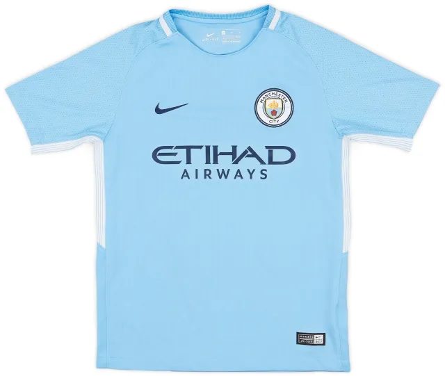 Nike 2017-18 Manchester City Home Shirt - 9/10 - (M.Boys)