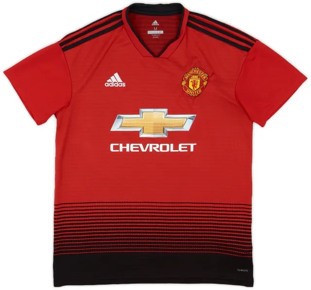 adidas 2018-19 Manchester United Home Shirt - 9/10 - (M)