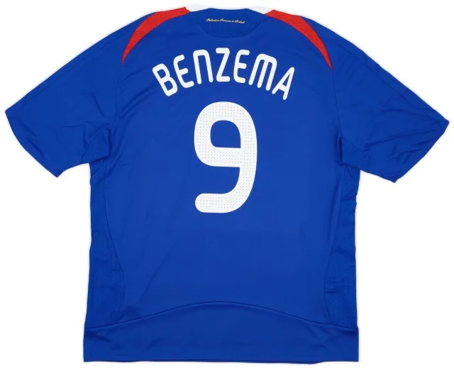adidas 2007-08 France Home Shirt Benzema #9 (XL)