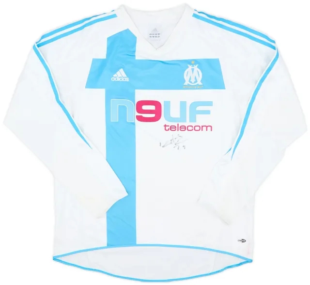 adidas 2004-05 Olympique Marseille Signed Home L/S Shirt - 5/10 - (L)