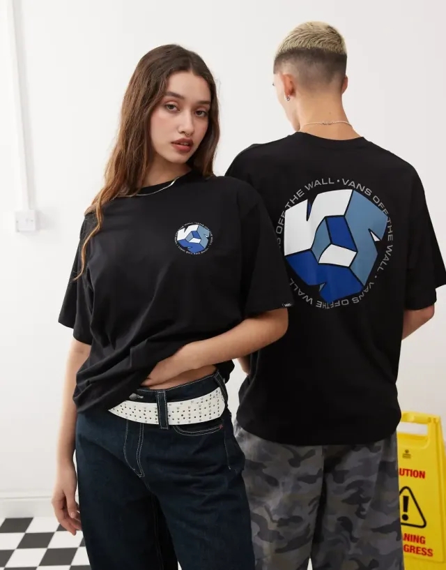 Vans V Short Sleeve T-Shirt With Backprint In Black