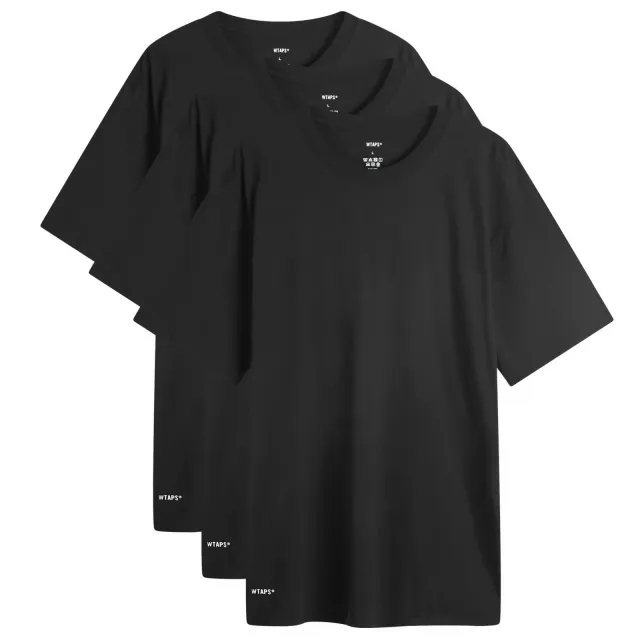 Asics WTAPS Men's 01 Skivvies 3-Pack T-Shirt Black