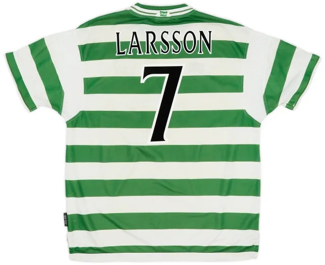 Umbro 1999-01 Celtic Home Shirt Larsson #7 - 6/10 - (XXL)
