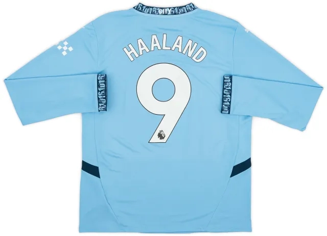 Puma 2024-25 Manchester City Home L/S Shirt Haaland #9 - 10/10 - (L)