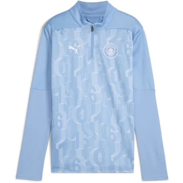 Puma Manchester City Training Shirt Pre Match 1/4 Zip - ['Blue']