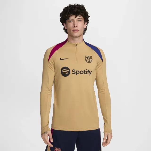 Nike Barcelona Dri-Fit 1/4 Zip L/S Strike Drill Top - Gold/Red/Black - 2024-2025