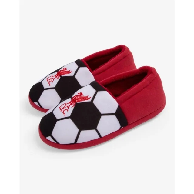 Liverpool FC LFC Juniors Boys Football Slippers Red
