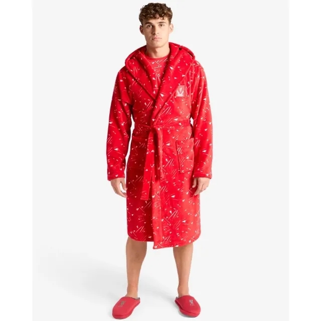 Liverpool FC LFC Mens Hooded Dressing Gown Red