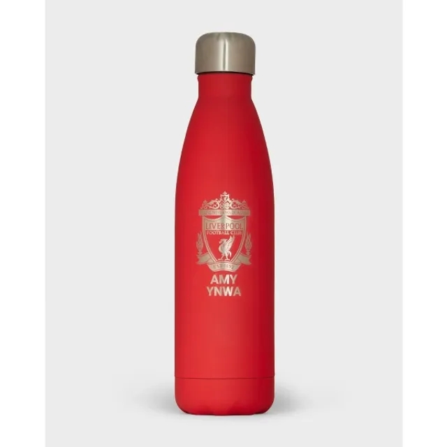 Liverpool FC LFC Crest Personalised Red Stainless Steel Water Bottle