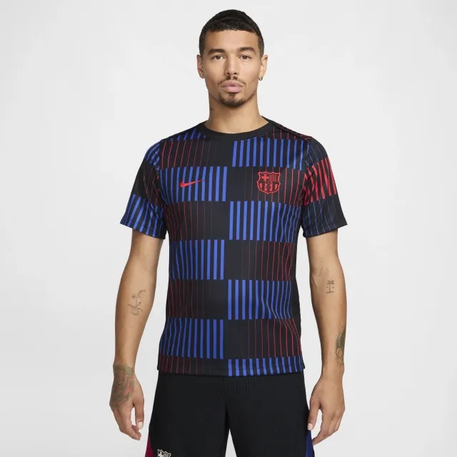 F.C. Barcelona Academy Pro Away Men's Nike Dri-FIT Football Pre-Match Short-Sleeve Top - Black - Polyester