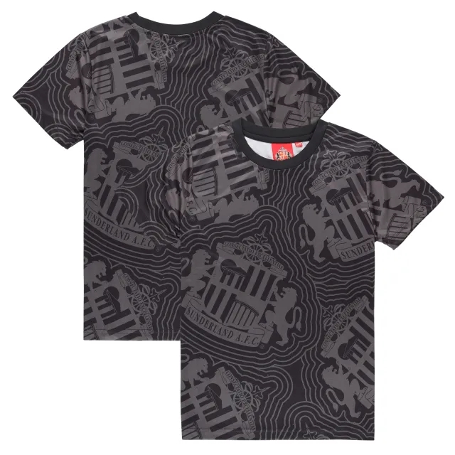 Fanatics Sunderland Mono Sublimated Polyester T-Shirt - Black - Kids
