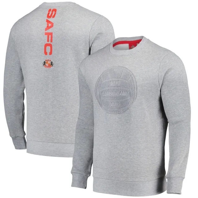 Fanatics Sunderland Boucle Graphic Crew Neck Sweater - Grey Marl - Mens