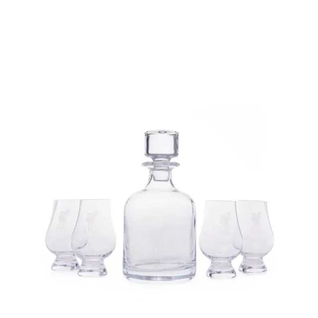 Liverpool FC LFC Crystal Decanter And 4 Glasses