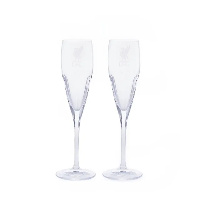 Liverpool FC LFC Crystal Champagne Glass Pair