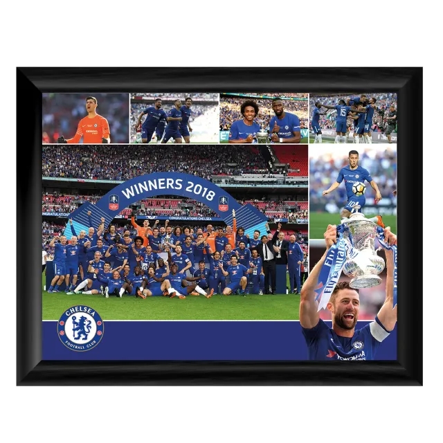 Chelsea FA Cup Montage Print Framed - 16 x 12