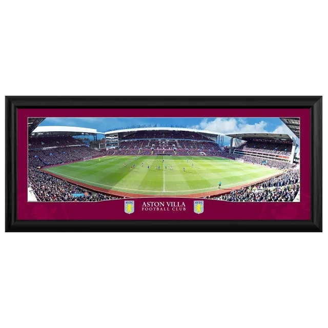 Aston Villa Panoramic Stadium Framed Print - 30 Inch
