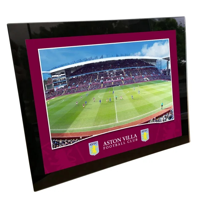 Aston Villa Panoramic Stadium Glass Frame - 8 x 6 Inch