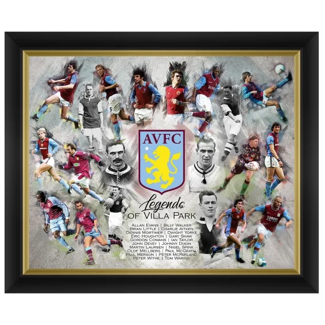 Aston Villa Legend Timeline Framed Print - 20 x 16 Inch