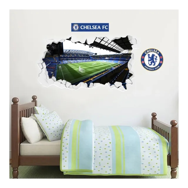 Chelsea Stamford Bridge Stadium Broken Wall Sticker - 60cm x 30cm with decal set - 60cm x 30cm