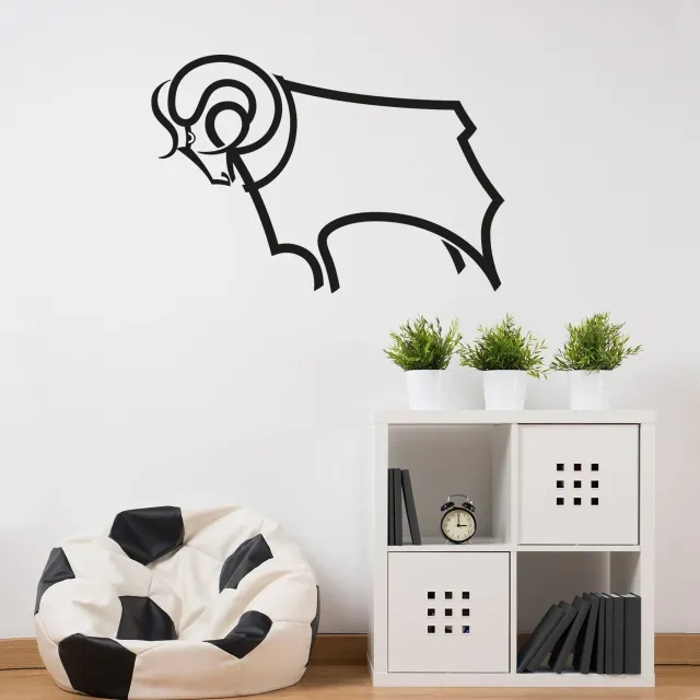 Derby County Crest Wall Sticker - 60cm x 40cm