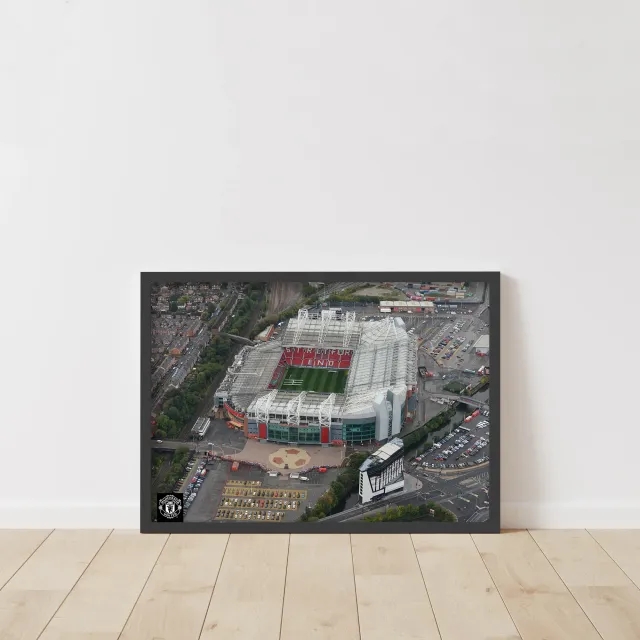 Manchester United Aerial Shot of Old Trafford Framed Print - A3