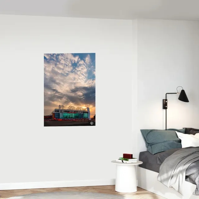 Manchester United Old Trafford Sunset Print - A3