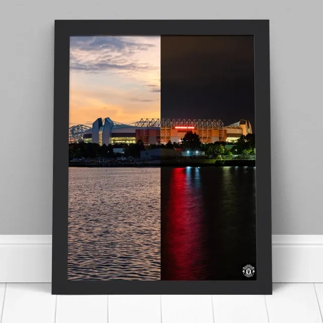 Manchester United Old Trafford Day & Night Framed Print - A2